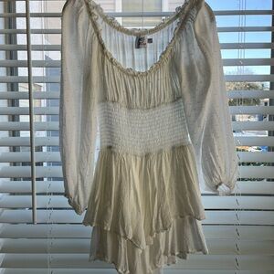 Princess Polly Cream/White Long Sleeve Romper